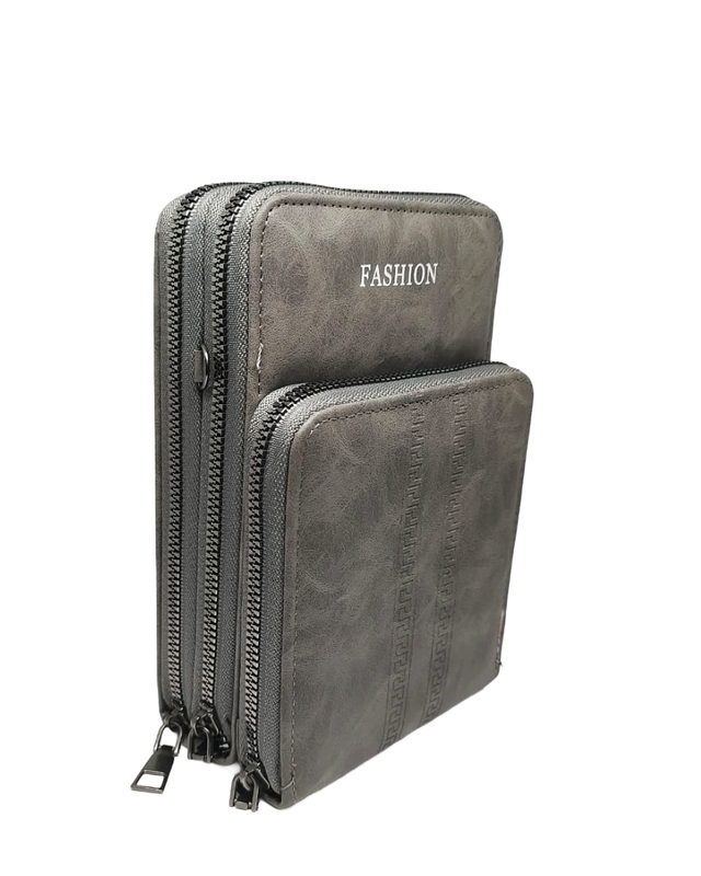 Buddy Cares Sling Bag for Women, PU Leather, Crossbody Phone Bag with Adjustable Strap – Grey – view 5 – Buddy Cares