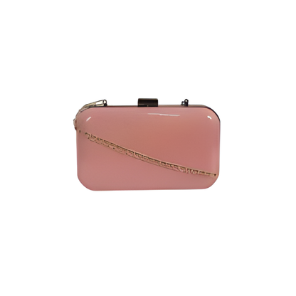 Shimmer Box Clutch With Chain Strap