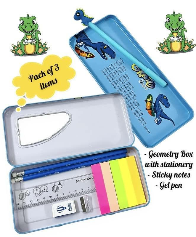 Dinosaur Pencil Box With Cute Stylish Stationery - HalfPe