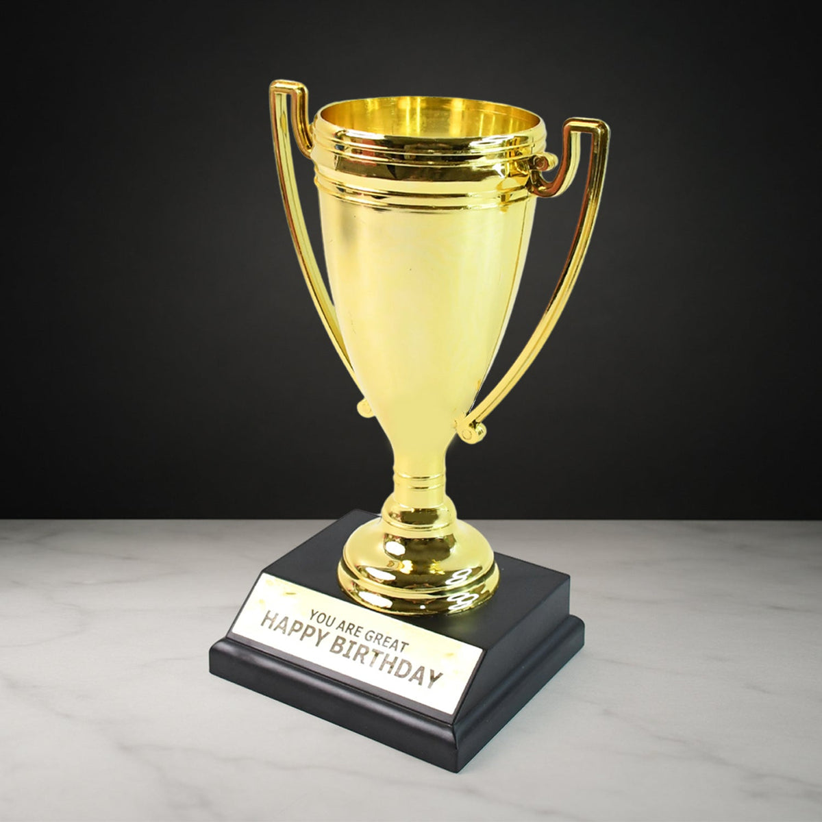 Golden Birthday Trophy  You Are Great Happy Birthday Plastic Award With Base HP DD