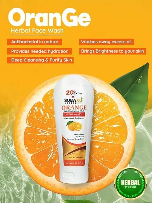 SUBAXO Orange Herbal Face Wash Gently Cleanses Skin & Remove Tan (120ml) - HalfPe