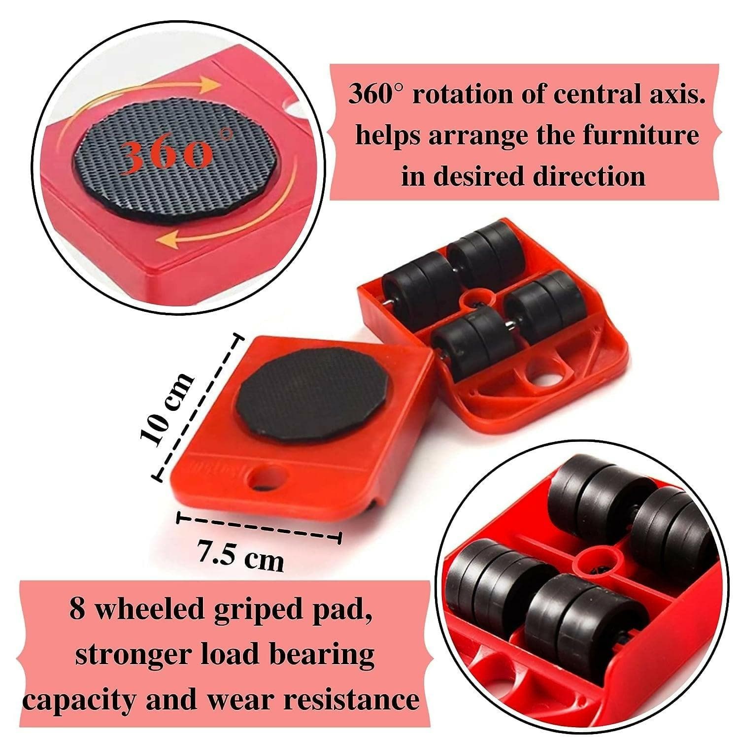 Furniture Lifter Mover Tool Set with Furniture Pads Lifting Tool & Mover Lifter - HalfPe