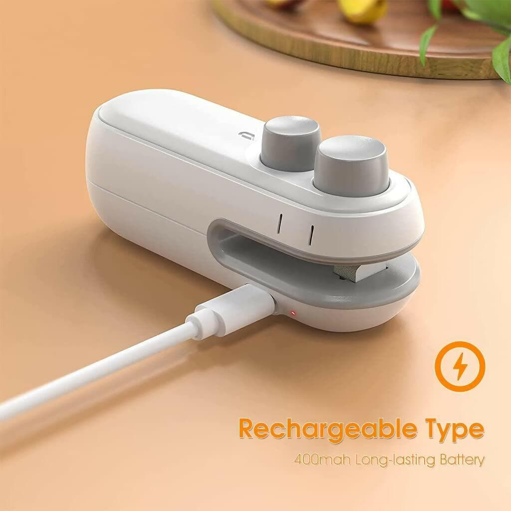 Mini Seal Machine, 2 in 1 USB Rechargeable Magnetic Heat Sealing & Cutting, Portable Handheld Vacuum Sealer - HalfPe