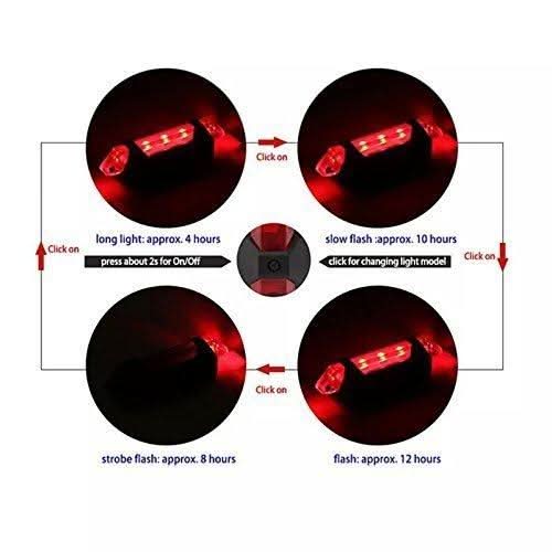 Rechargeable Waterproof Red LED Front Bicycle Light HP DD