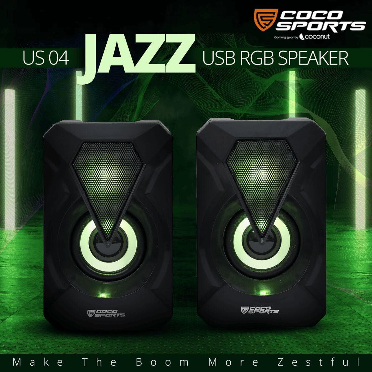 US04 Jazz USB RGB Speakers fo Laptop & Computer (Pack Of 2) - HalfPe