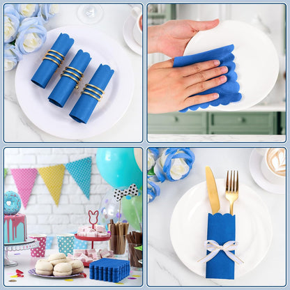 Royal Scalloped Disposable Paper Napkins (23 X 23 Cm  Approx 120 Pc)