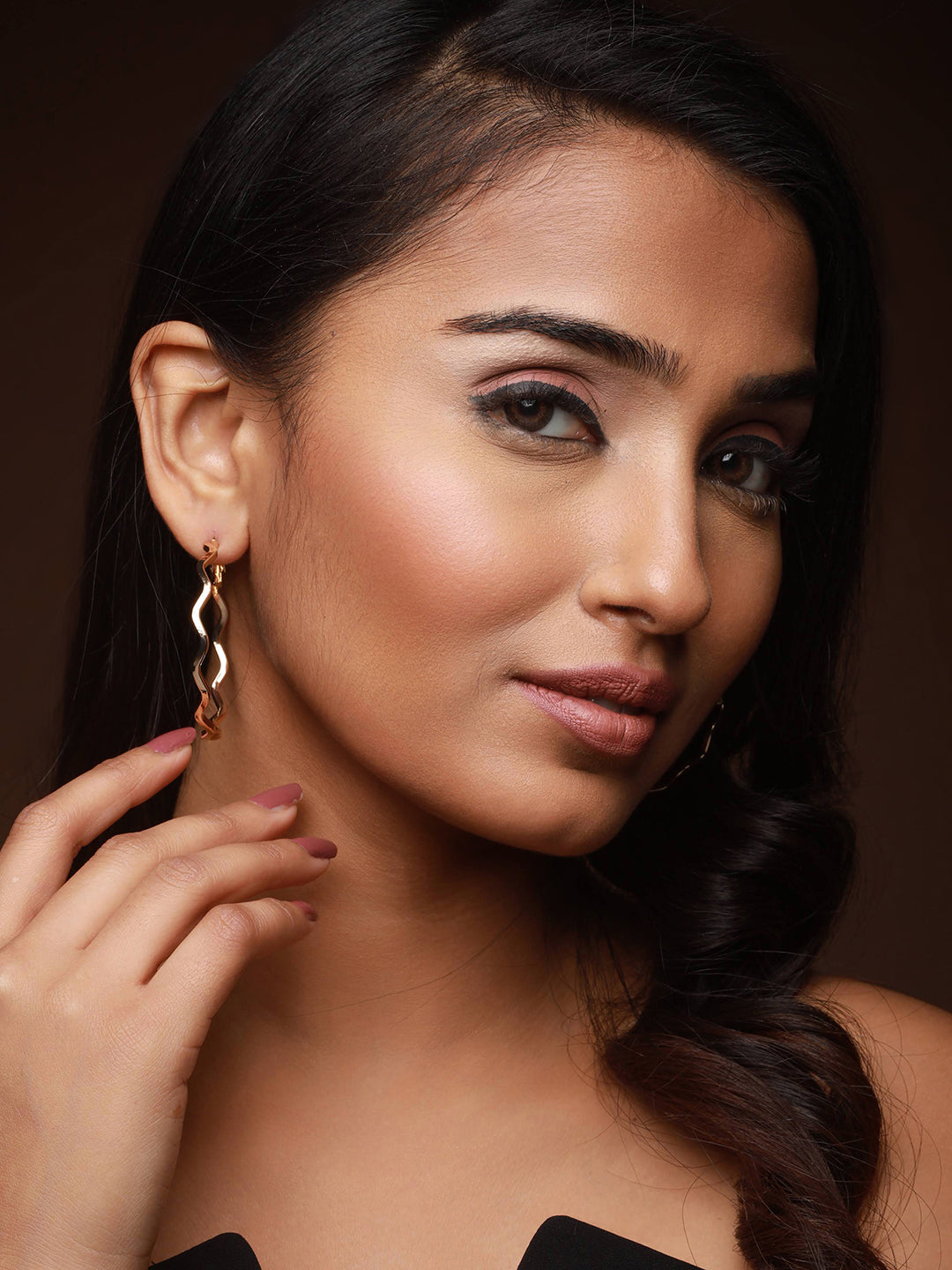 Gold-Plated Circular Hoop Earrings