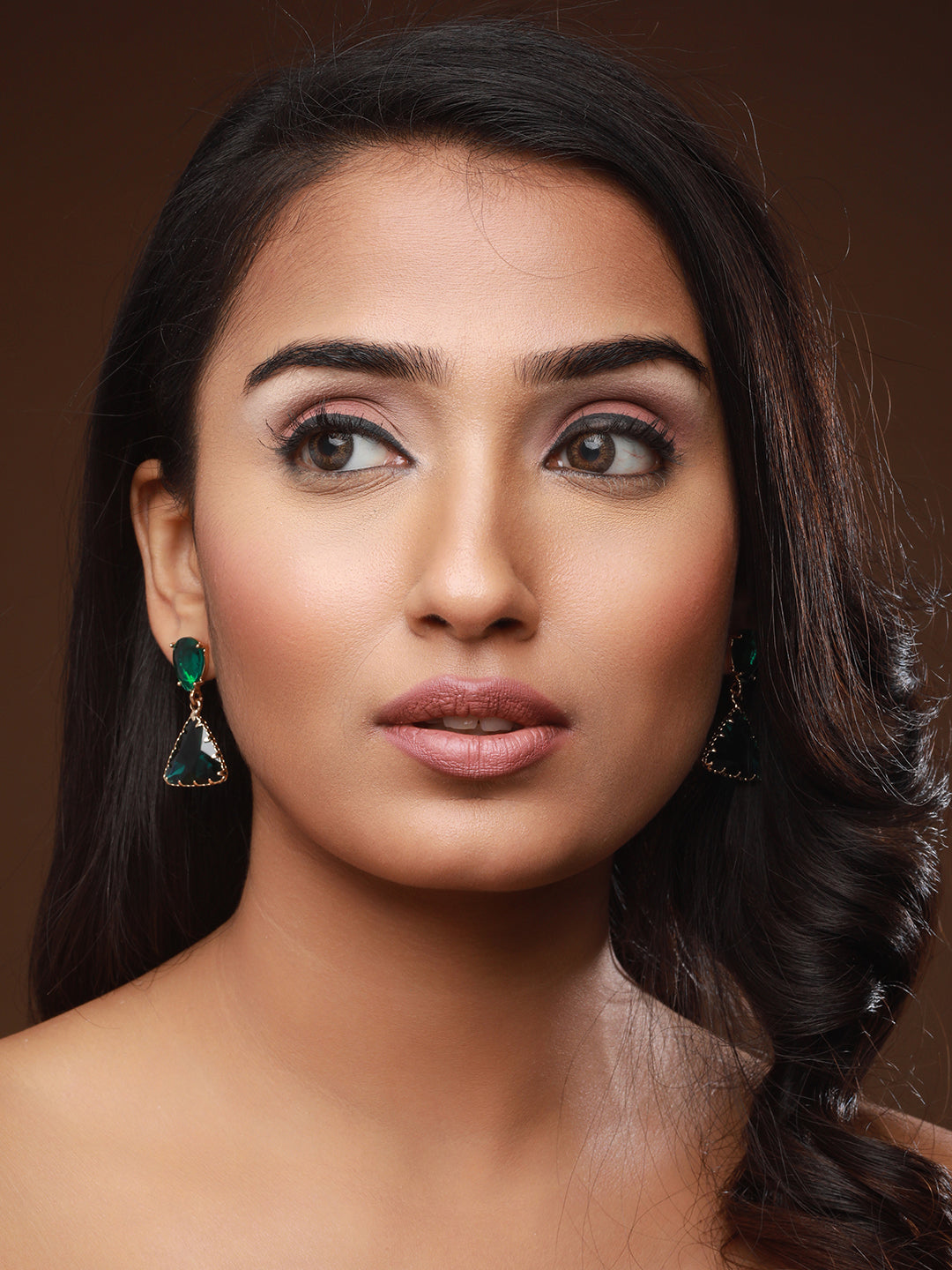 Gold-Plated Trianglar Drop Earrings
