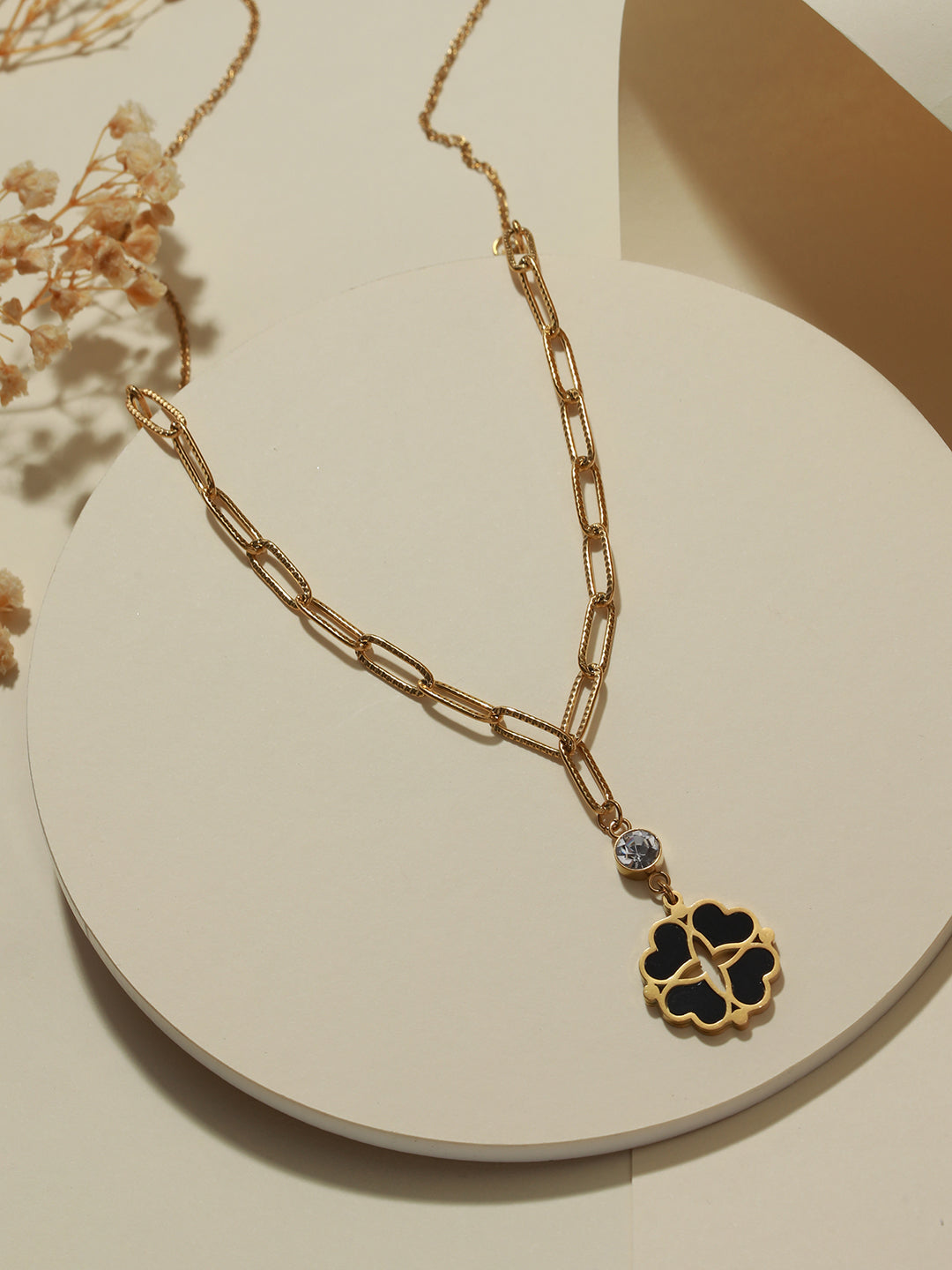 Jazz and Sizzle Gold-Plated Heart Shaped Pendant Chain