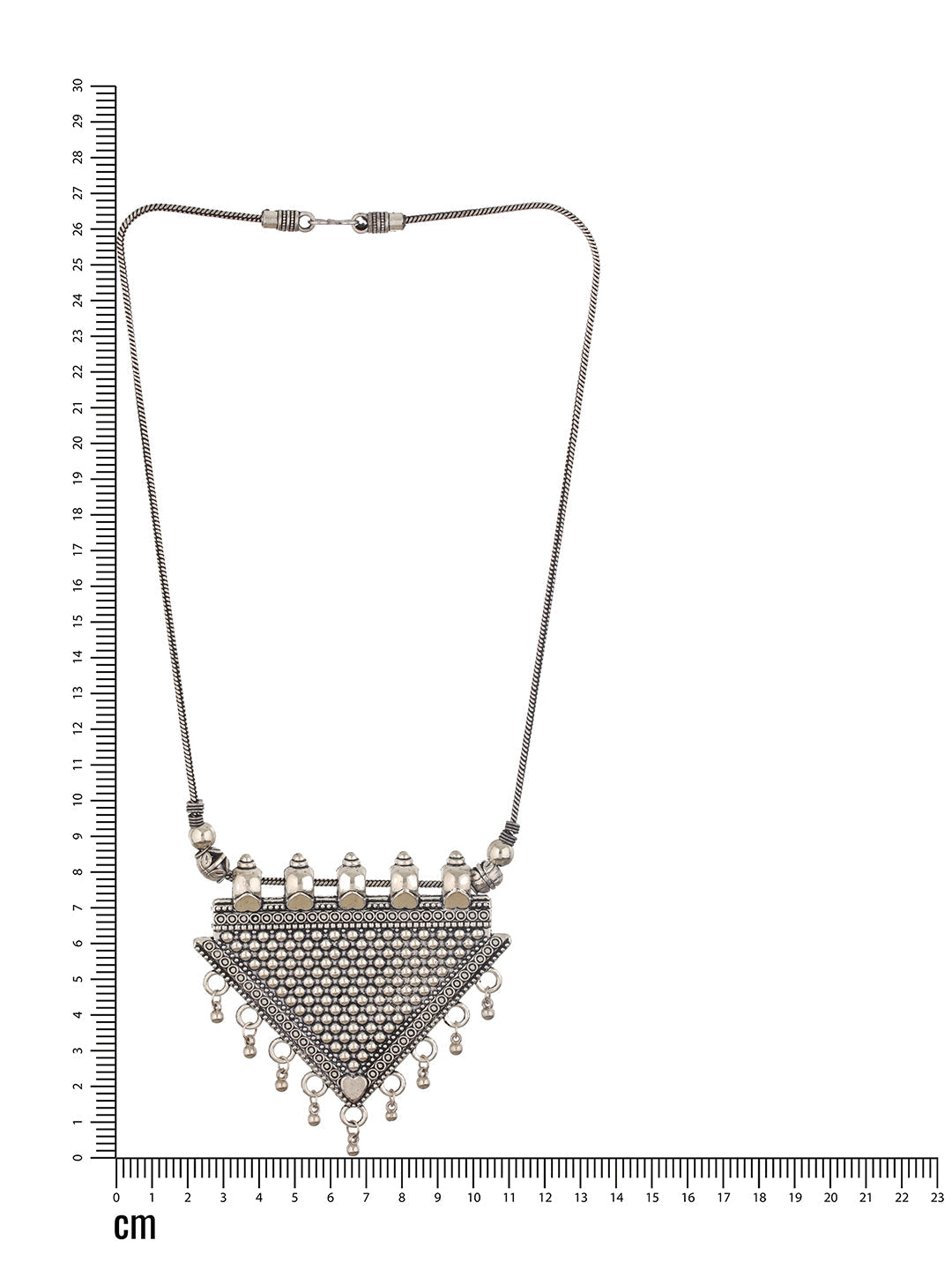Silver Plated Triangle Shaped Oxidised Necklace