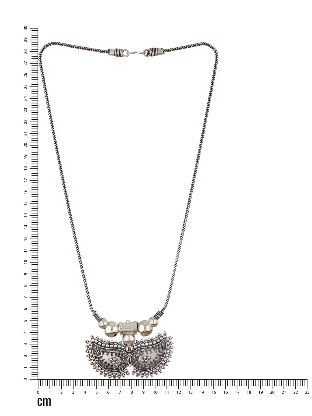 Silver Plated Leaf Shaped Oxidised Necklace