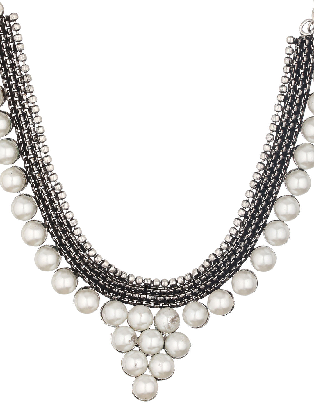Silver-Plated Peacock Shaped Oxidized Jewellery Set