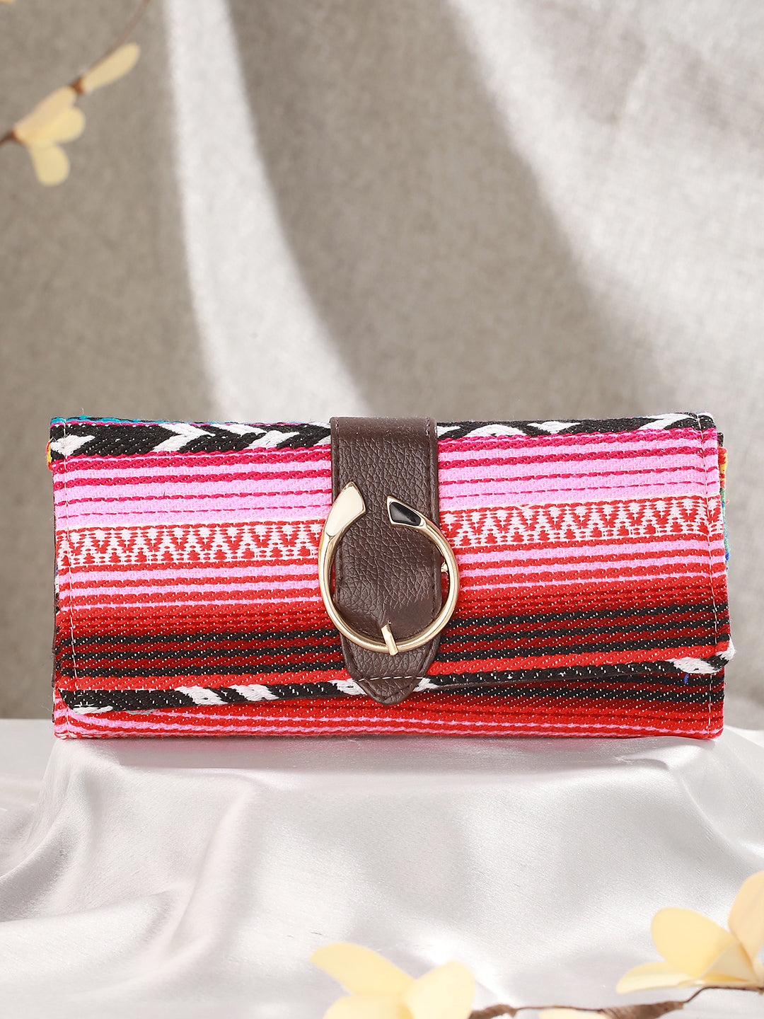 Women Pink & Brown Printed Two Fold Wallet