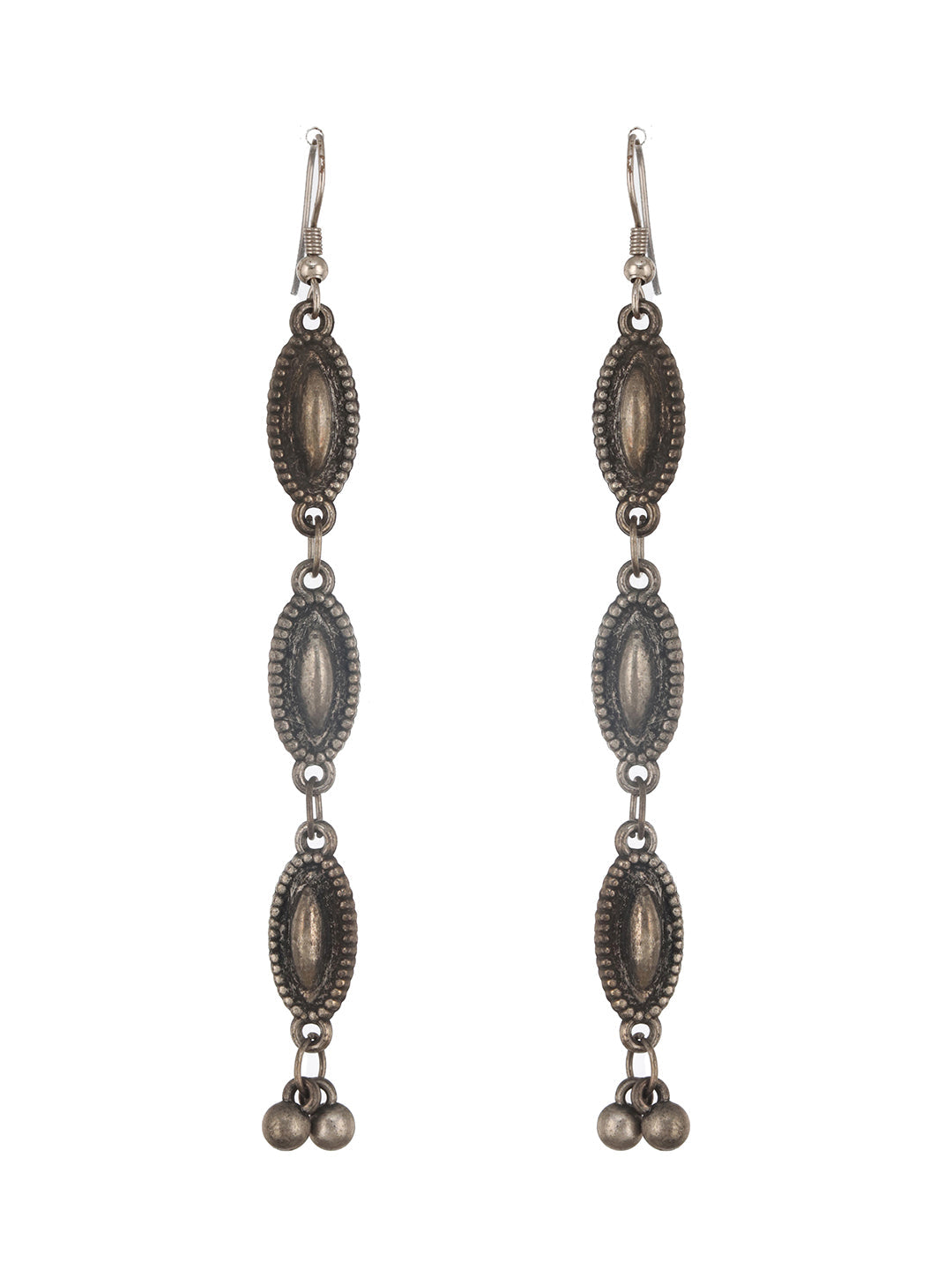 Jazz and Sizzle Metallic Silver Plated & Beaded Oxidized Jewellery Set