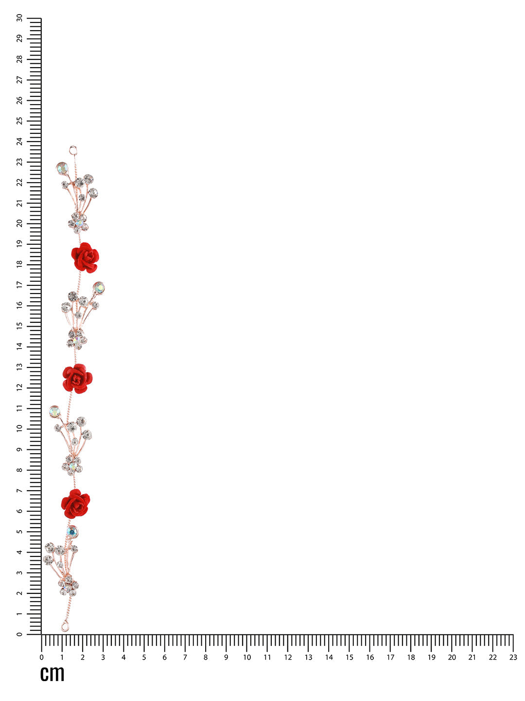 Women Red-Coloured Rose & White Embellished Hand Made Pearl Floral Hair Vine