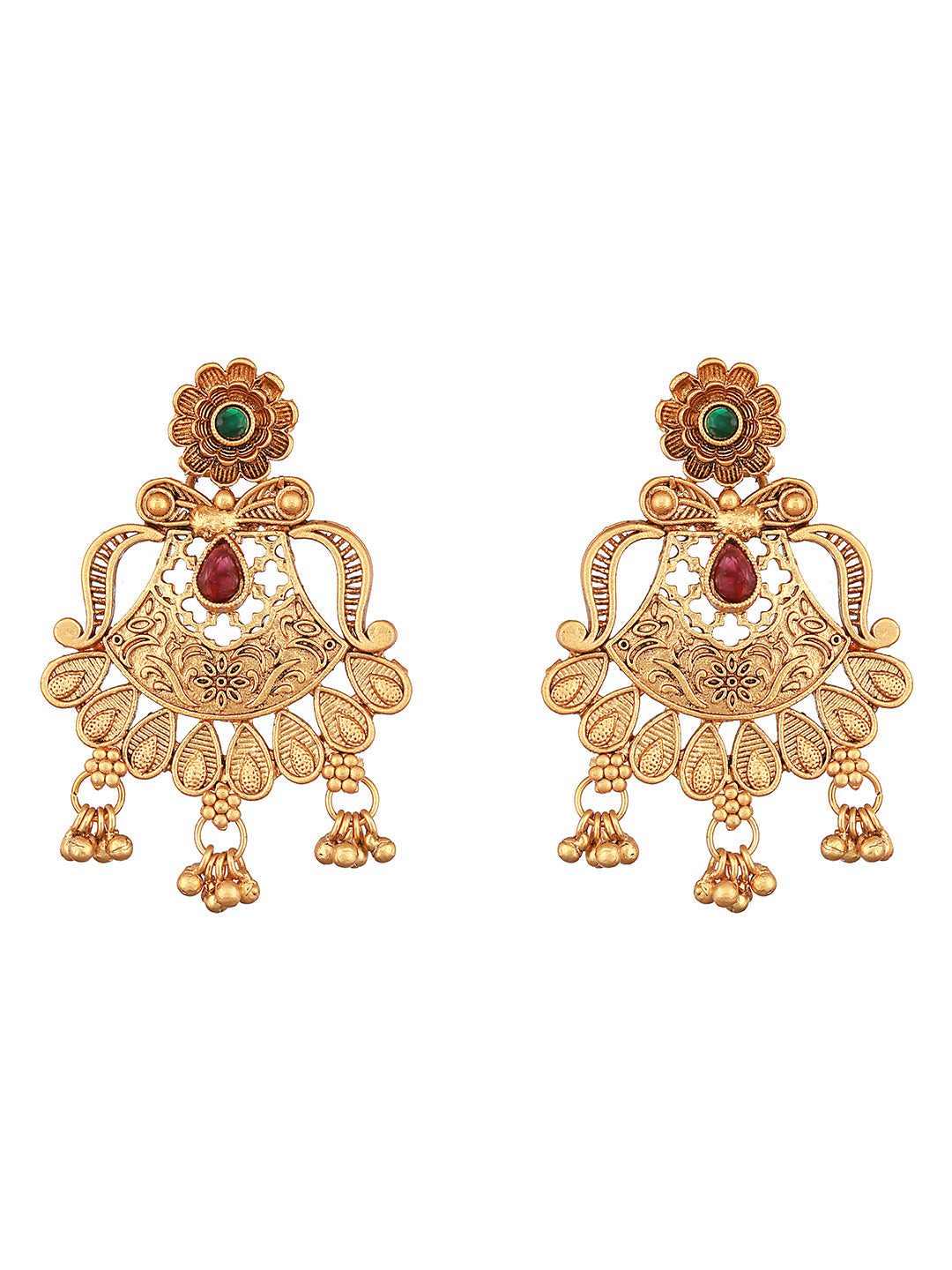 Gold-Toned Contemporary Studs Earrings