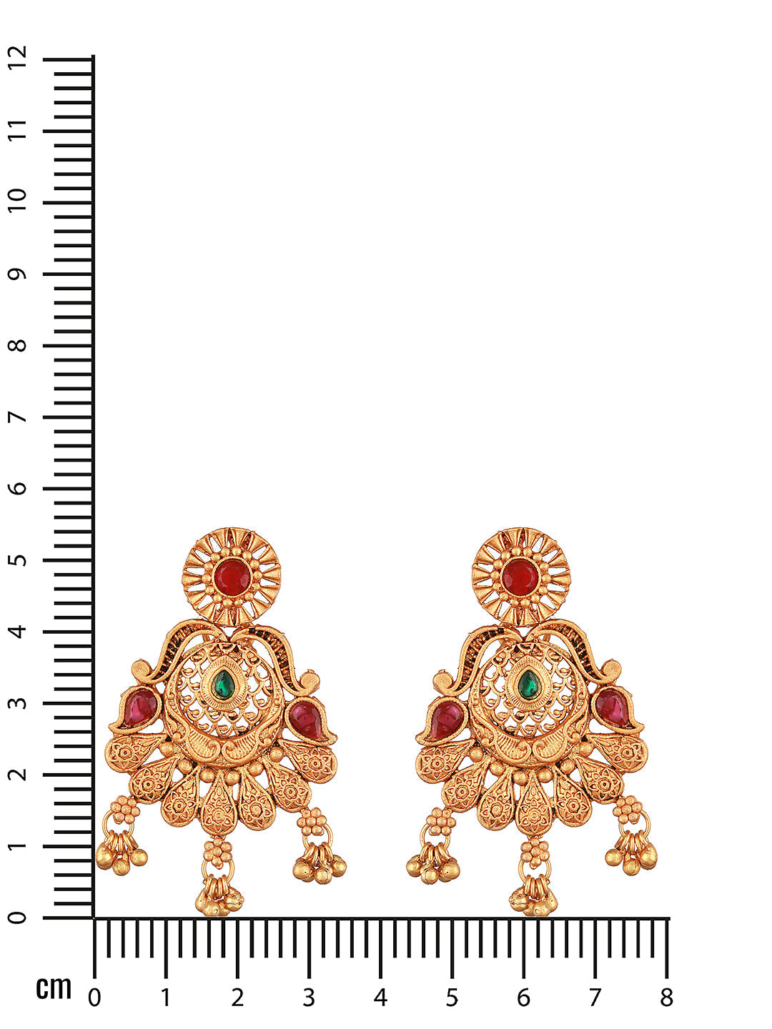 Gold-Toned Dome Shaped Drop Earrings