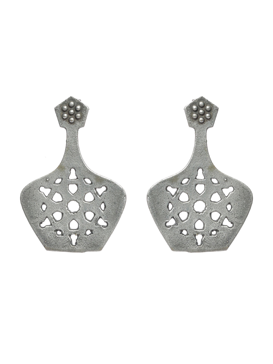Silver Look-Alike Dome Shaped Stud Earrings