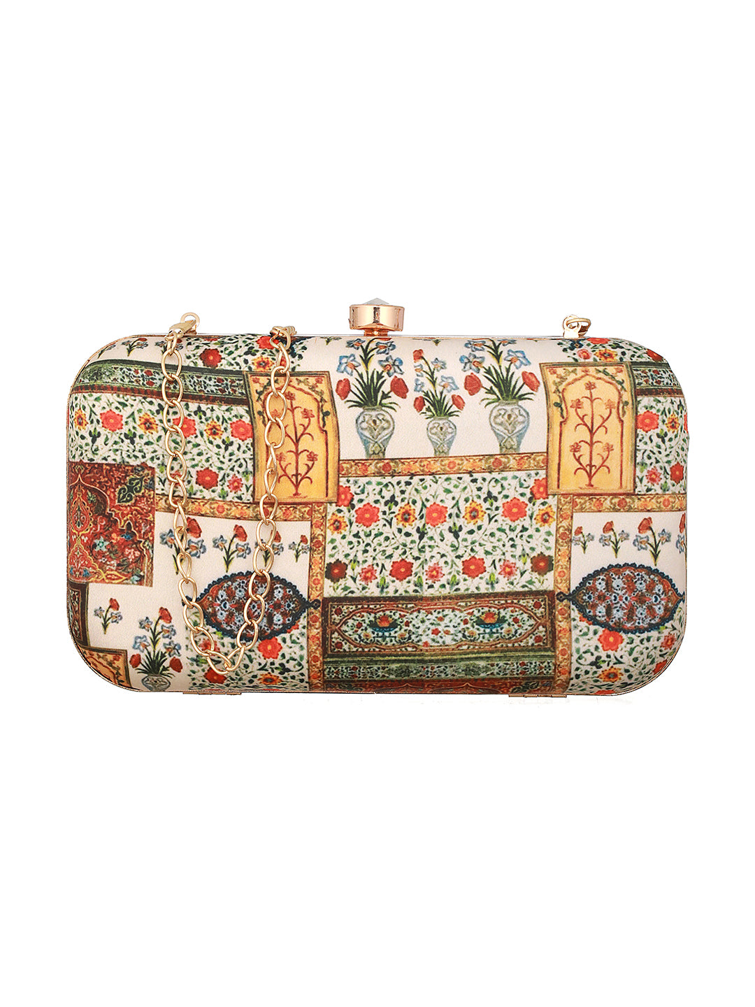 Ethnic Motif Printed Box Clutch