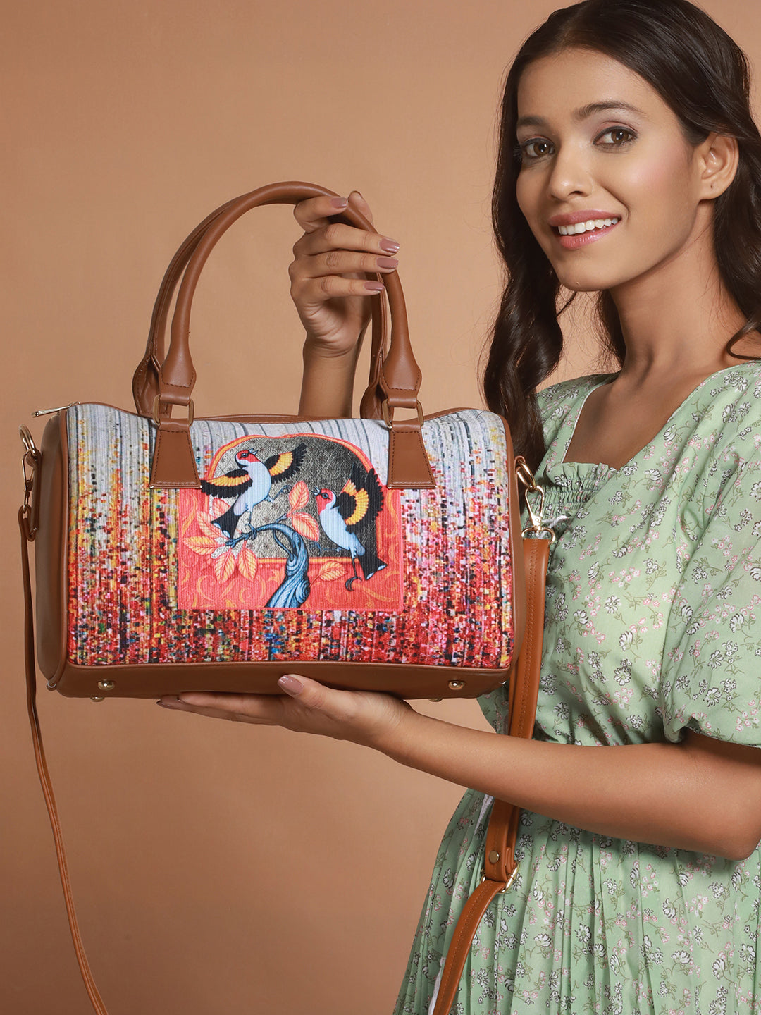 Graphic Printed Structured Handheld Bag