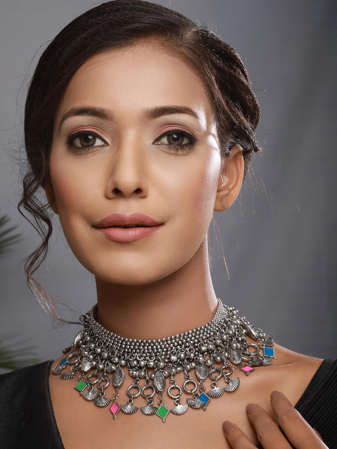 Silver-Plated Choker Necklace