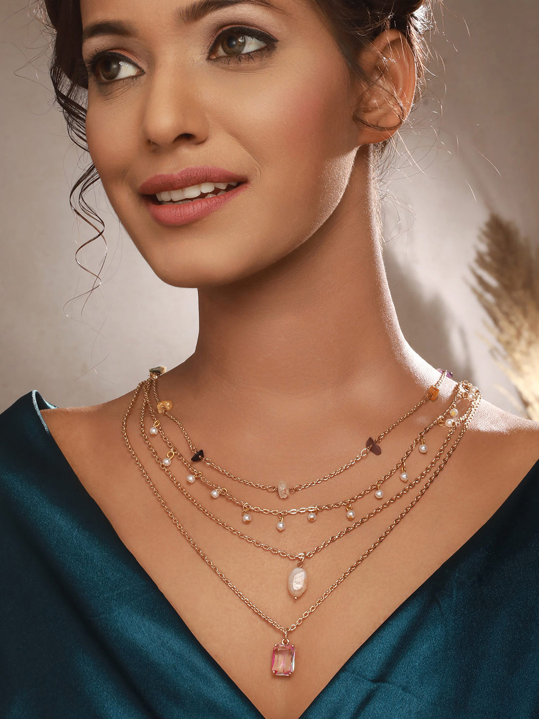 Brass Gold-Plated Layered Necklace