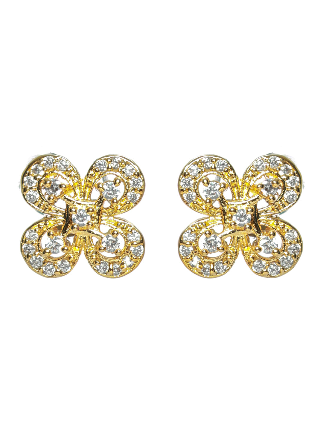Gold-Plated Handcrafted Ad Stone-Studded Adjustable Jewellery Set