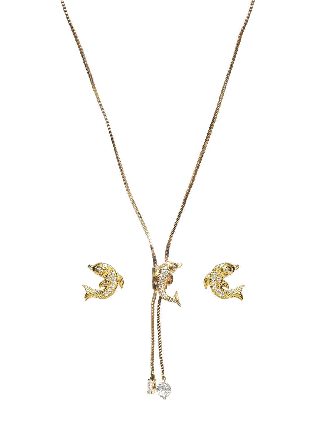 Gold-Plated Handcrafted Ad Stone-Studded Adjustable Ganesh Jewellery Set