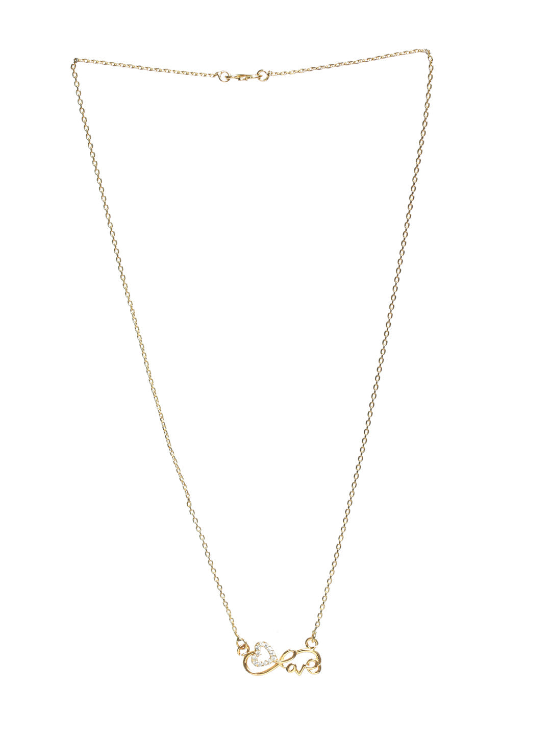 Gold-Plated White Ad Studded Love Chain