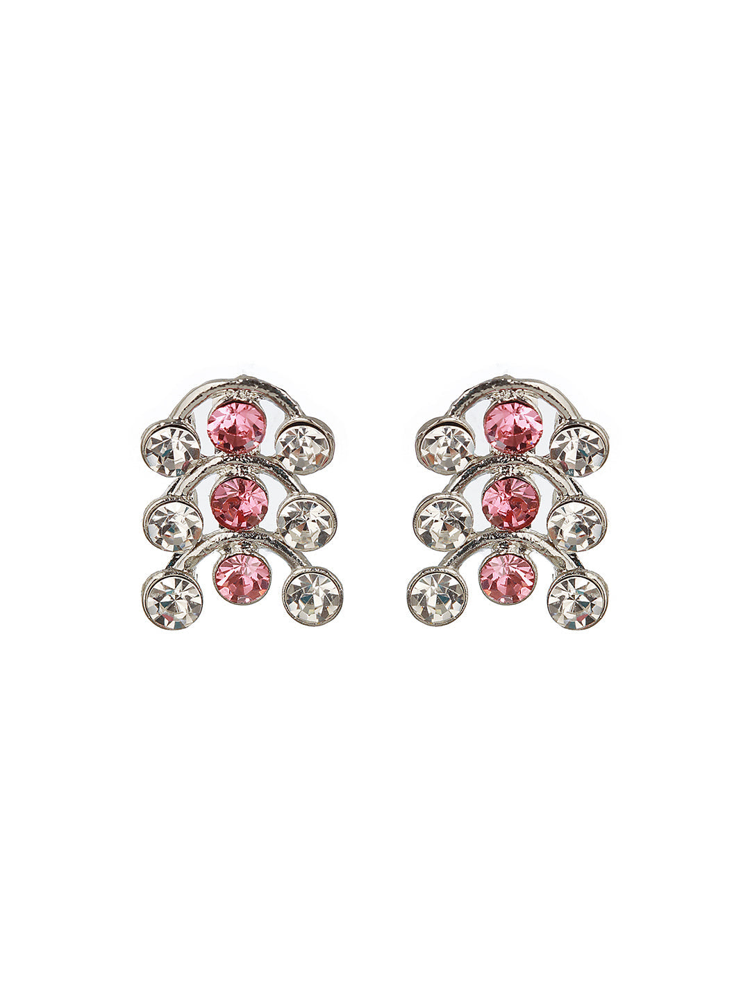 Rhodium-Plated American Diamond Studded Jewellery Set