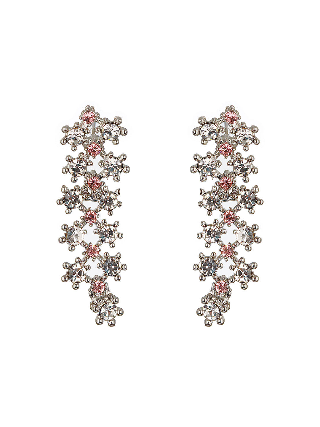 Rhodium-Plated American Diamond Studded Jewellery Set