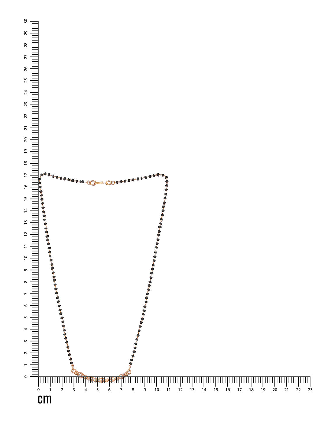 Rose Gold Plated American Diamond Studded & Beaded Mangalsutra