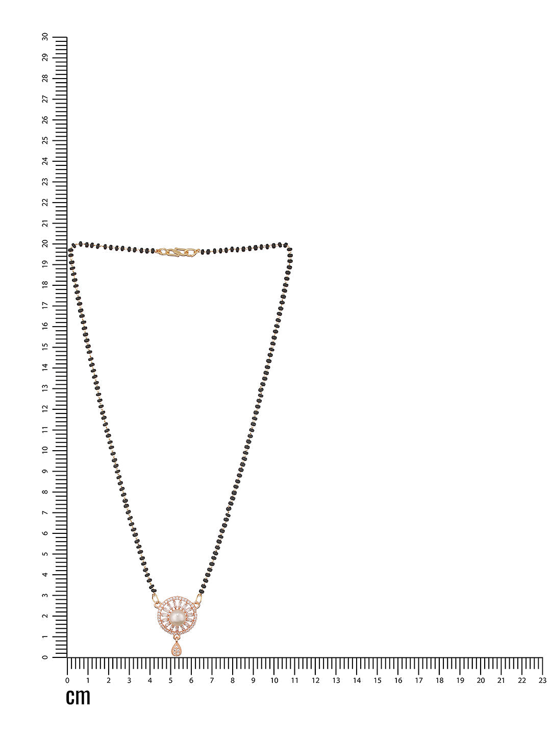Rose Gold Plated American Diamond Studded & Pearl Embellished Mangalsutra