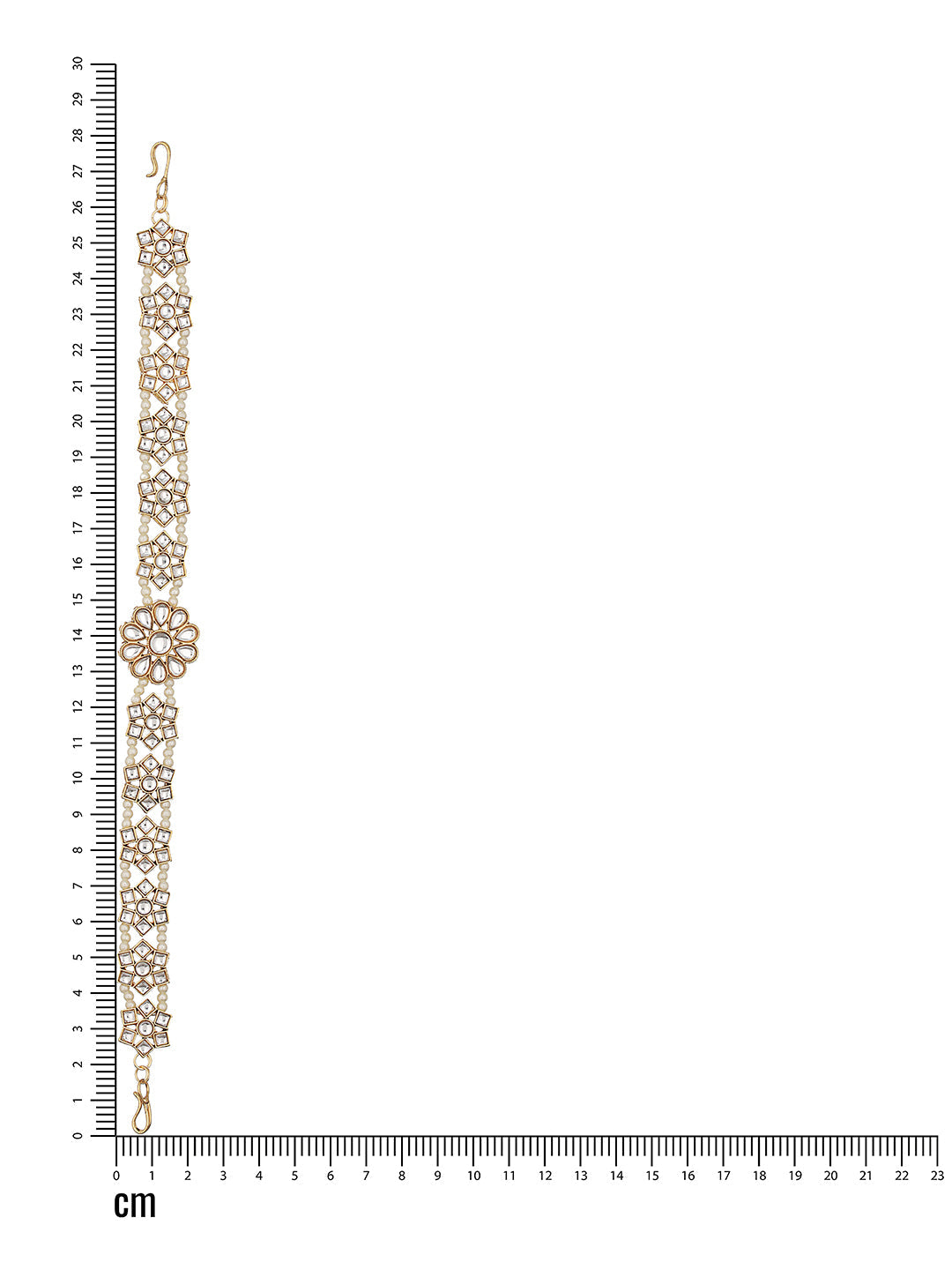 Gold-Plated Kundan & Pearl Studded Mathapatti