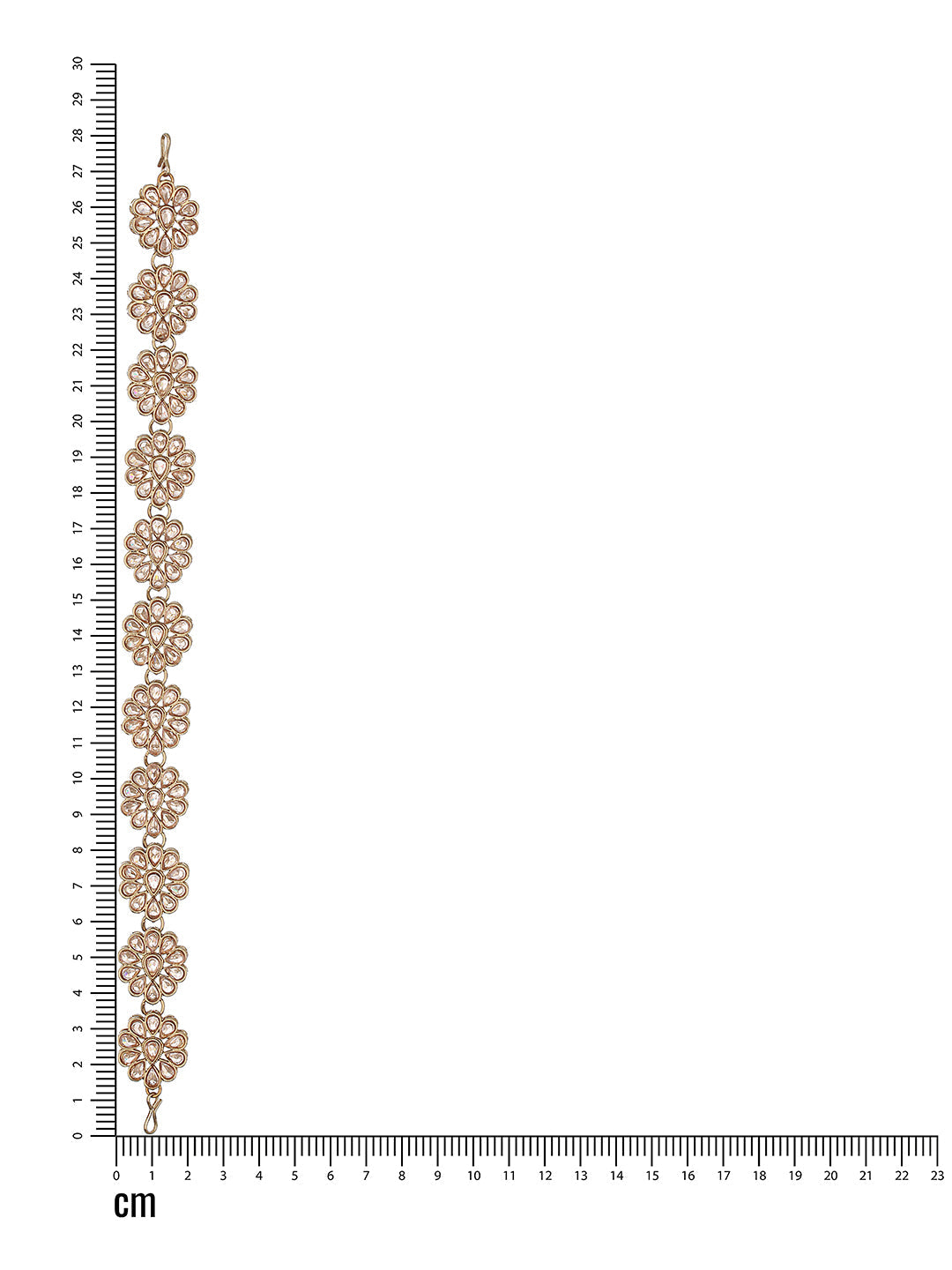 Mehandi Gold-Plated Kundan-Studded Floral Shaped Mathapatti