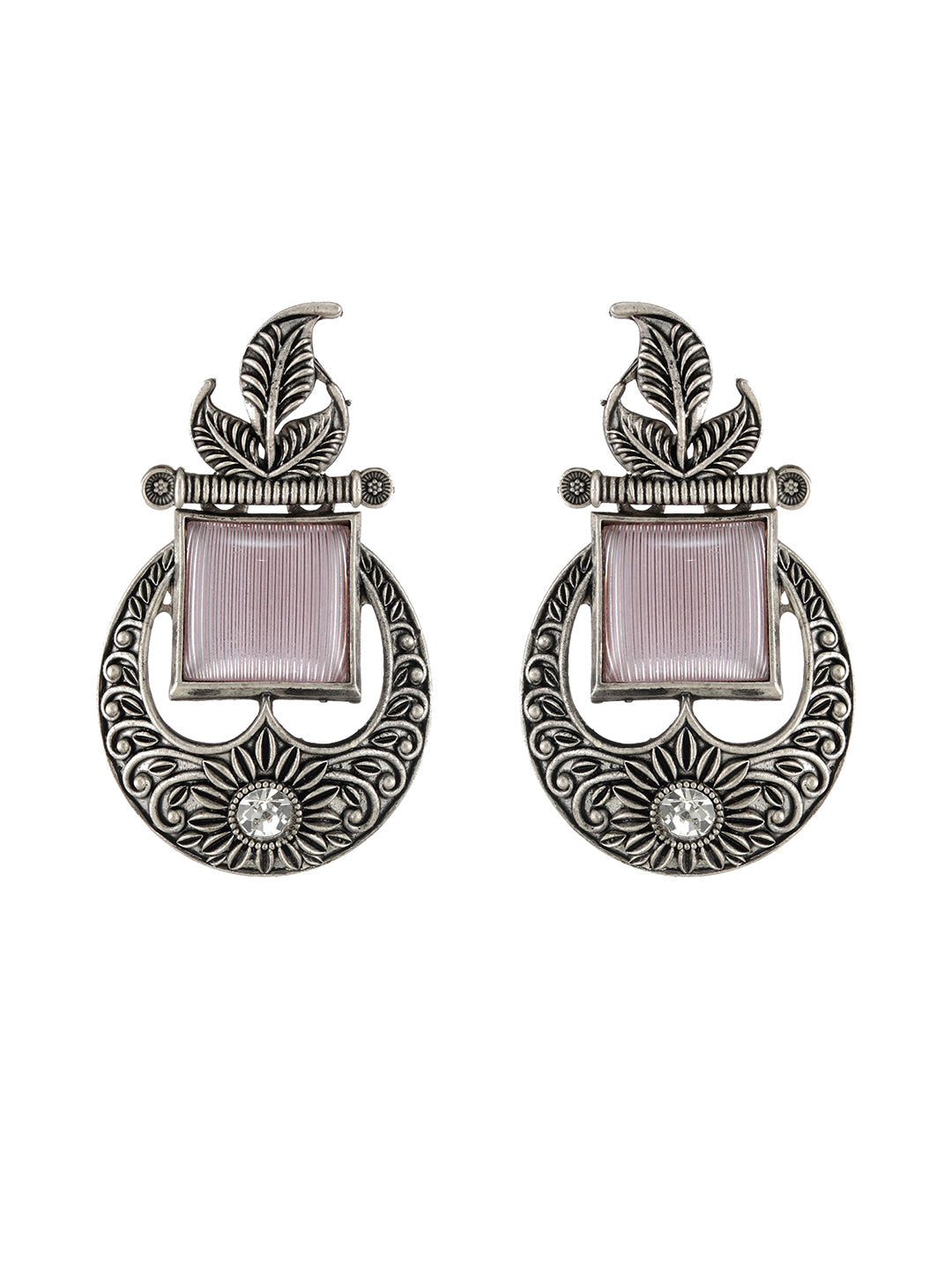 Pink Silver Plating Contemporary Studs Earrings