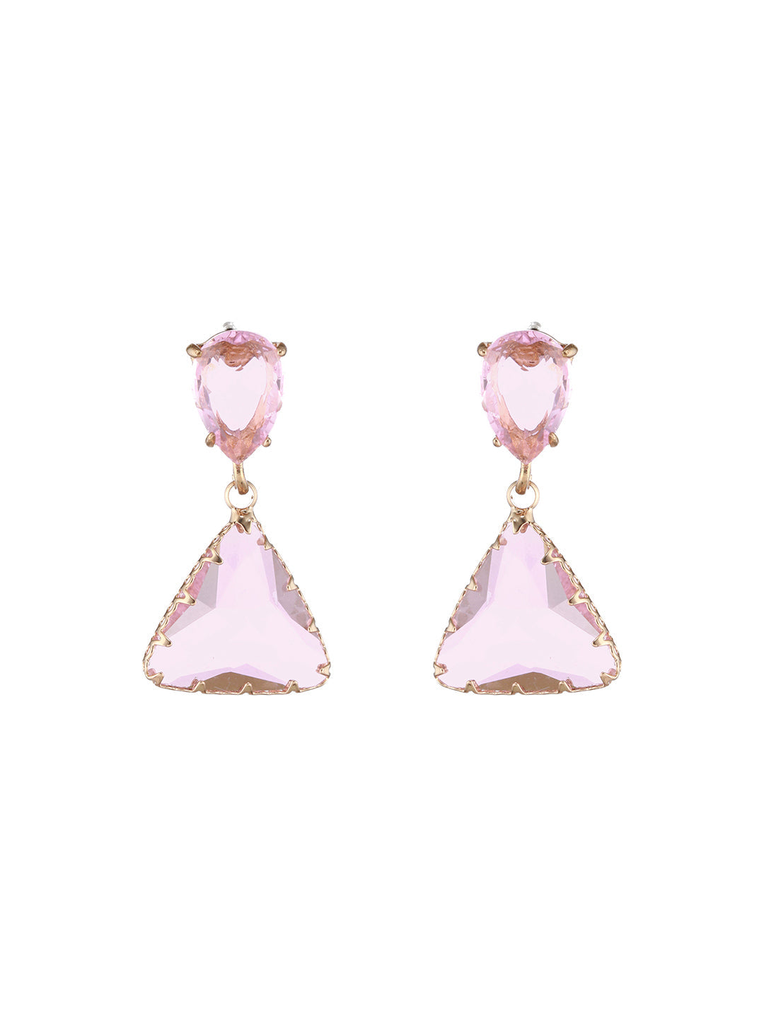 Gold-Plated Contemporary Drop Earrings