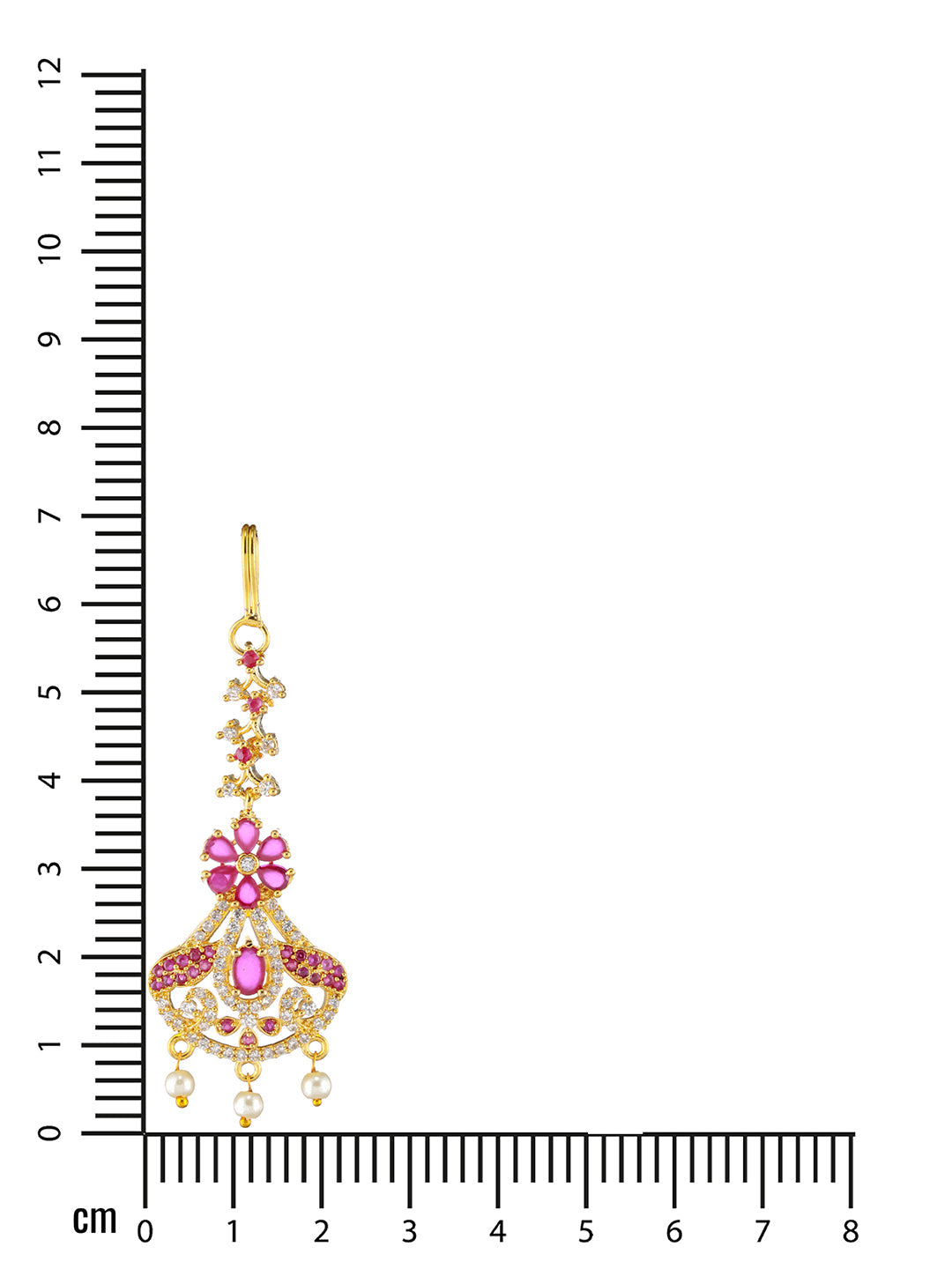 Gold-Plated Ad-Studded & Beaded Maang Tikka