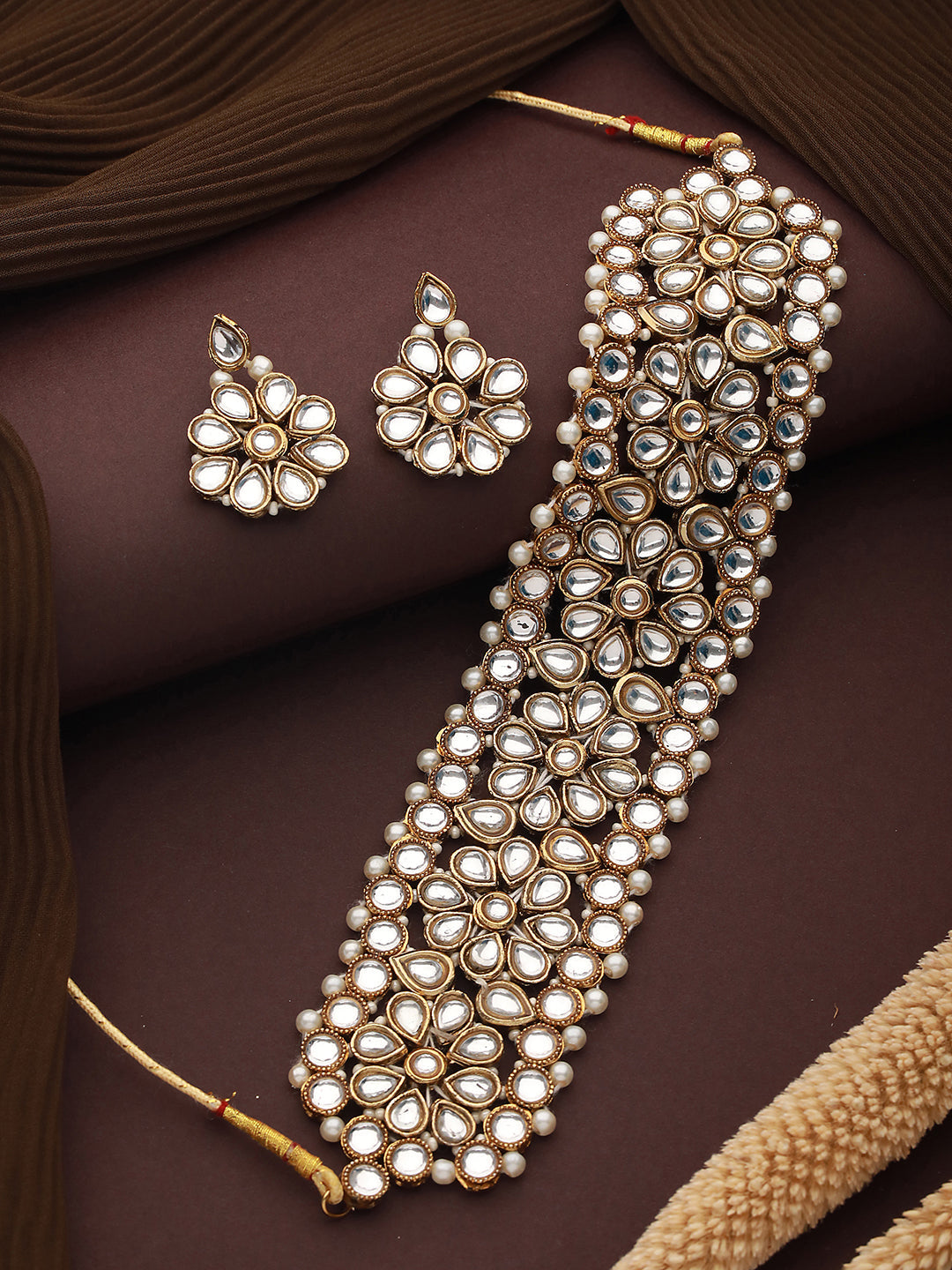 Gold-Plated Kundan-Studded Jewellery Set