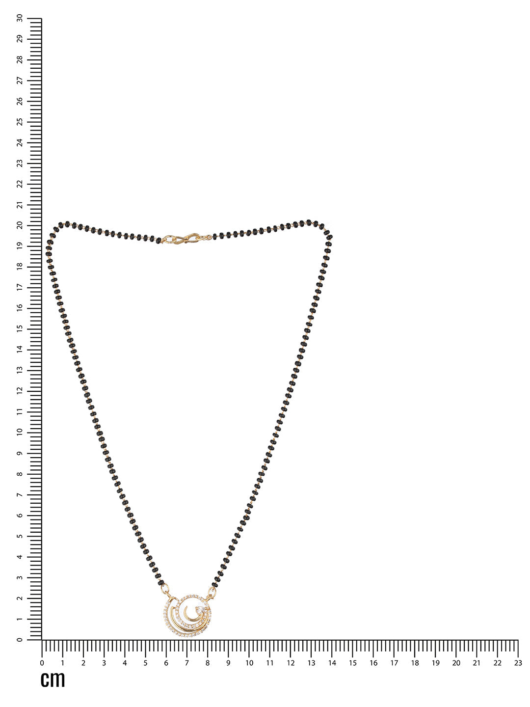 Black Gold-Plated Ad-Studded & Beaded Mangalsutra