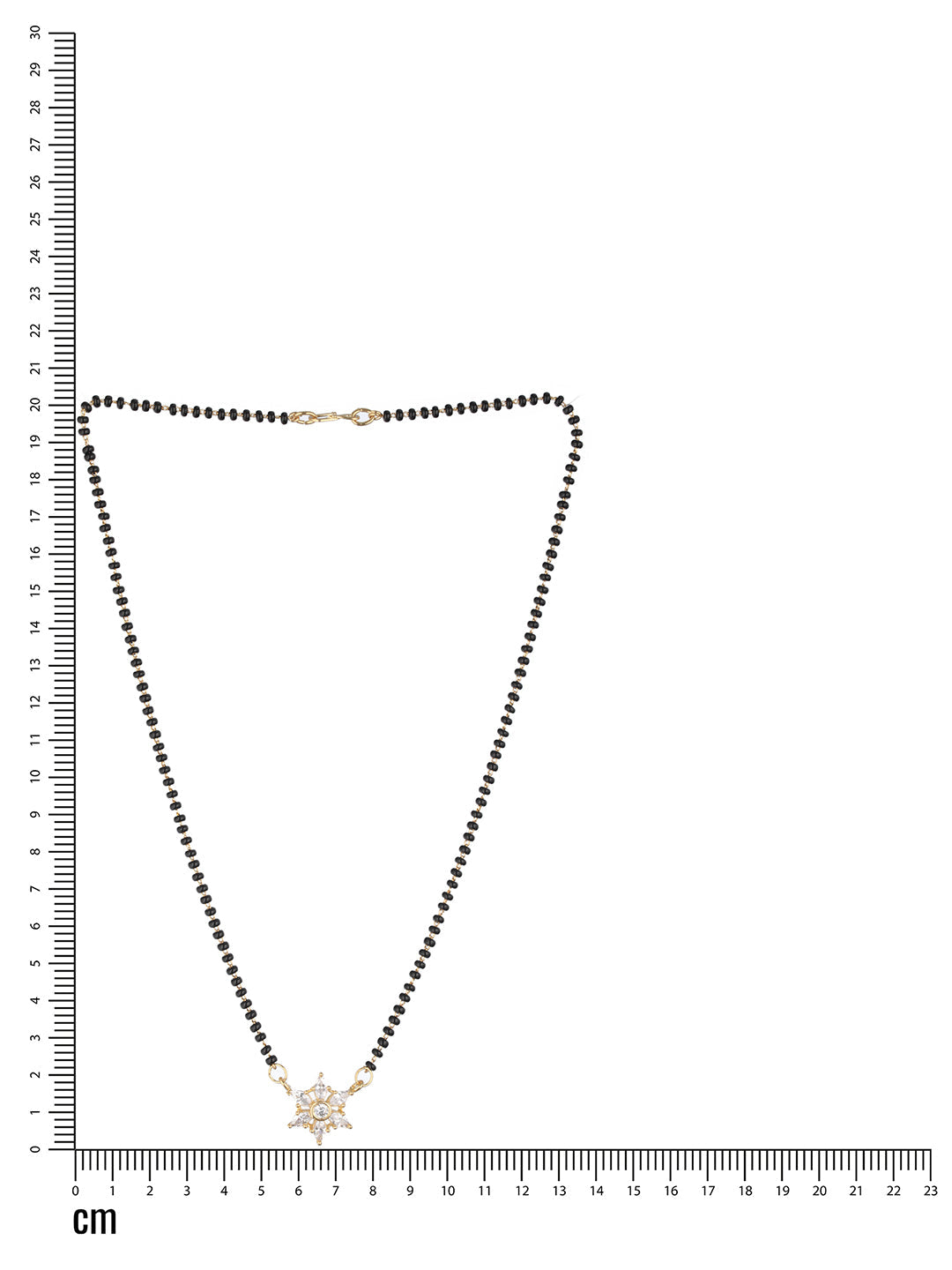 Black Gold-Plated Ad-Studded & Beaded Mangalsutra
