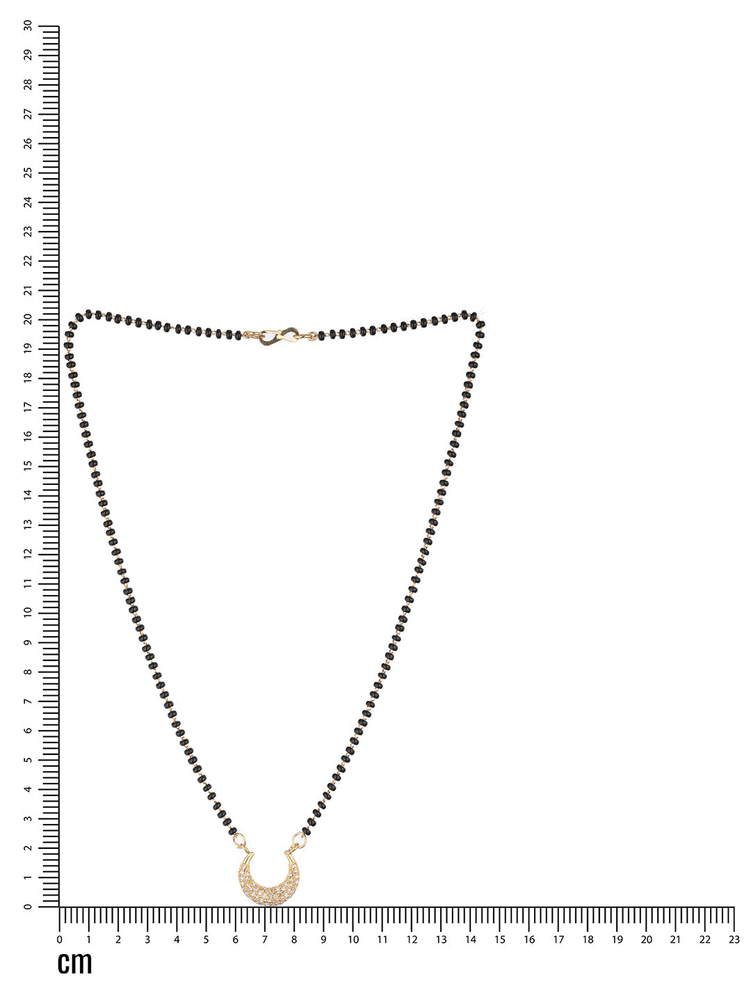 Black Gold-Plated Ad-Studded & Beaded Mangalsutra