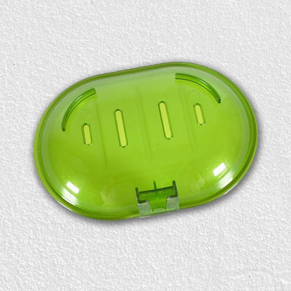 Wall-mounted plastic soap holder (2pcs) – self-adhesive, ideal for bathroom or kitchen storage.