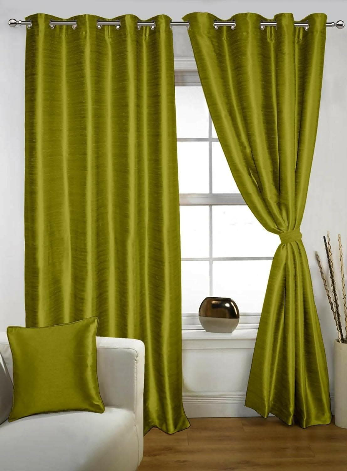 Lushomes Blackout Curtains 9 feet, Silk Curtain For Living ( 54X90 inches, Single piece) - HalfPe