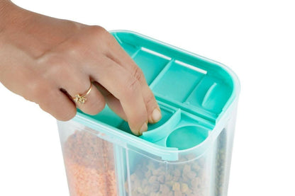 Plastic Storage 4 Sections Transparent Food Container with Lid (2000 ml) - HalfPe