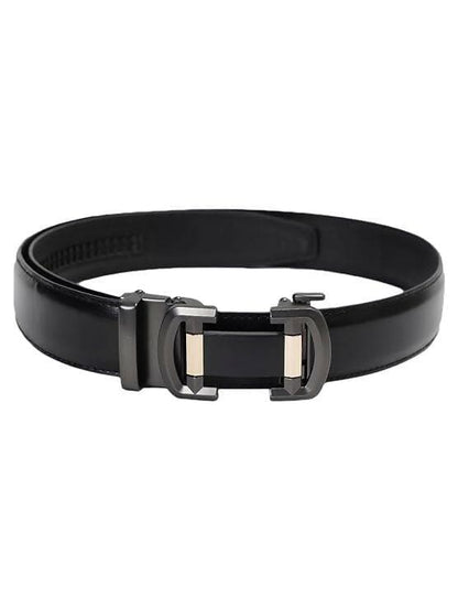 ZEVORA Men Casual, Formal, Party Black Genuine Leather Belt (Black) - HalfPe