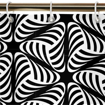 Lushomes Bathroom Shower Curtain with 12 Hooks and 12 Eyelets, Bathtub CurtainBlack/White, 6 Ft H x 6.5 FT W (72 Inch x 80 Inch, Single Pc) - HalfPe