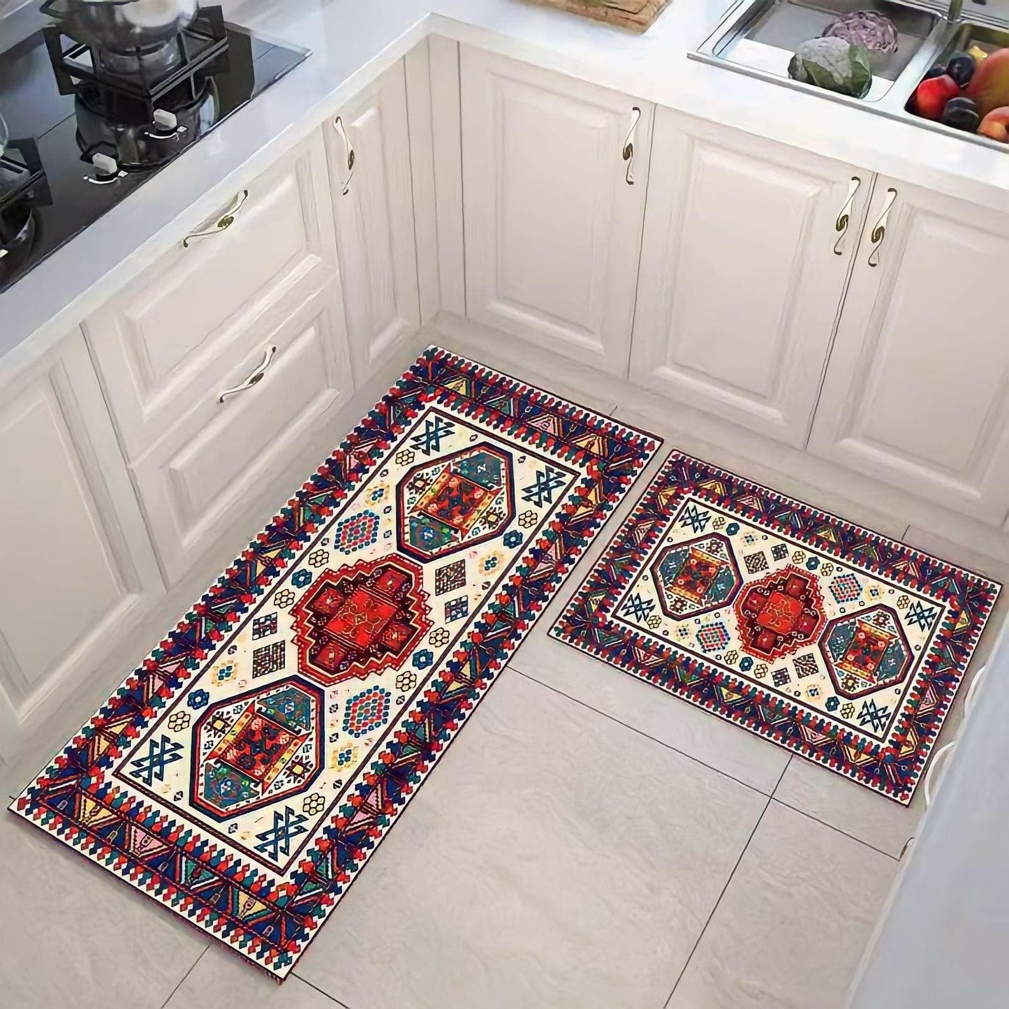 Kitchen Rugs and Mats Non Skid, Washable (Combo pack) - HalfPe