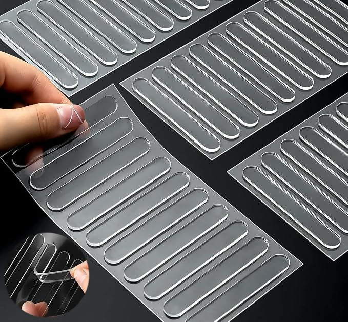 Self-Adhesive Clear Door Bumper Pads Wall Protector Rubber Stoppers for Doors, Cabinets & Furniture (10 Pcs)
