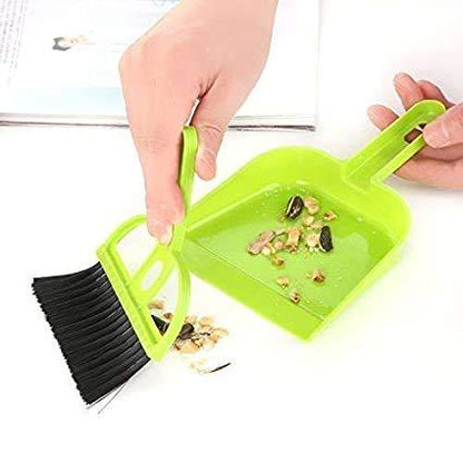 Mini Dustpan With Brush Broom Set For Multipurpose Cleaning - 2 Pcs